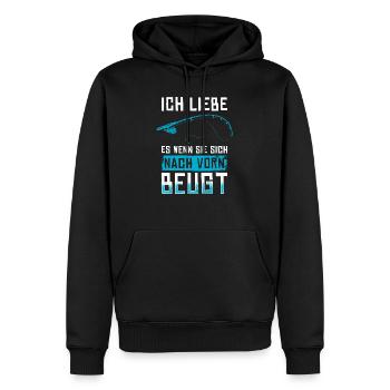 Ich liebe es, wenn sie sich nach vorne beugt - Männer Premium Bio Hoodie - Schwarz - Vorne - Nico (187cm)