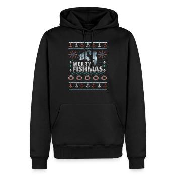 Ugly X-Mas Angeln Hobbyangler Weihnachten Geschenk - Männer Premium Bio Hoodie - Schwarz - Vorne - Nico (187cm)