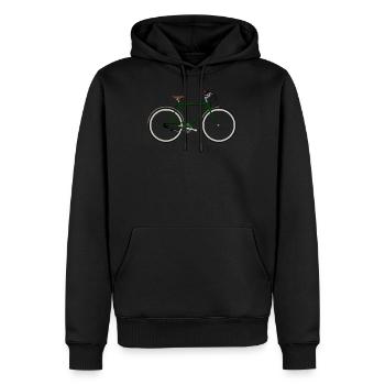 Fahrrad - Männer Premium Bio Hoodie - Schwarz - Vorne - Nico (187cm)