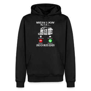 LKW Fahrer Berufskraftfahrer Trucker Brummi Truck - Männer Premium Bio Hoodie - Schwarz - Vorne - Nico (187cm)