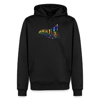 Musique classique au piano - Sweat à capuche Premium bio Homme - noir - Devant - Nico (187cm)