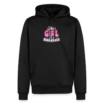 Typ 1 Diabetes Dieses Mädchen ist Diabadass Geschenk - Männer Premium Bio Hoodie - Schwarz - Vorne - Nico (187cm)
