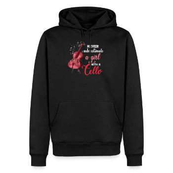 Fille instrument de violoncelle - Sweat à capuche Premium bio Homme - noir - Devant - Nico (187cm)