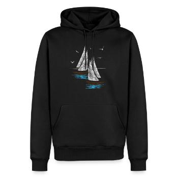 Voile marin voilier skipper voilier hobby - Sweat à capuche Premium bio Homme - noir - Devant - Nico (187cm)
