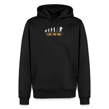 EVOLUTION FLAG FOOTBALL - Männer Premium Bio Hoodie - Schwarz - Vorne - Nico (187cm)