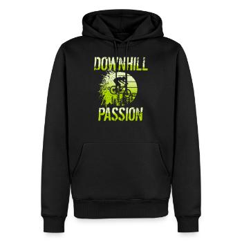 MTB Downhill Mountainbiker Geschenk - Männer Premium Bio Hoodie - Schwarz - Vorne - Nico (187cm)