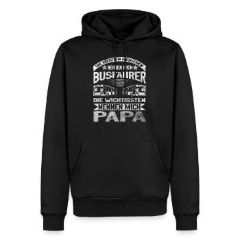 Busfahrer stolzer Papa Beruf Bus Vater Schulbus - Männer Premium Bio Hoodie - Schwarz - Vorne - Nico (187cm)