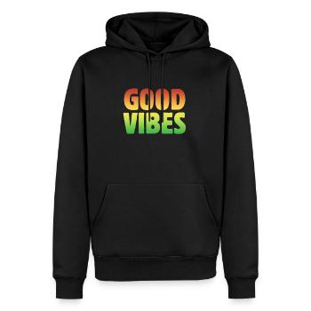 Vibrations positives Good Vibes Musique reggae Rasta - Sweat à capuche Premium bio Homme - noir - Devant - Nico (187cm)