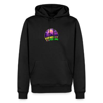 Summer Feeling Sommer Strand Meer Sonnenuntergang - Männer Premium Bio Hoodie - Schwarz - Vorne - Nico (187cm)