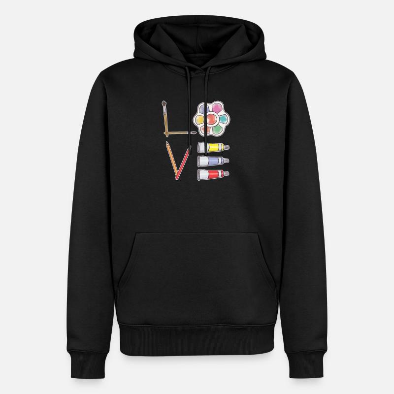 Kunst Malen - Männer Premium Bio Hoodie - Schwarz