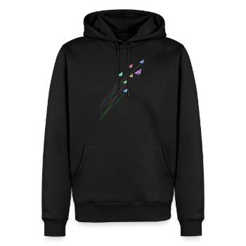 Grue d'art pliante en origami - Sweat à capuche Premium bio Homme - noir - Devant - Nico (187cm)