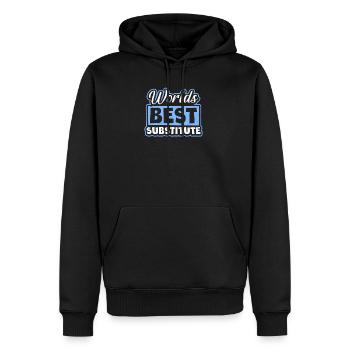 Meilleur cadeau de remplacement du monde des enseignants suppléants - Sweat à capuche Premium bio Homme - noir - Devant - Nico (187cm)