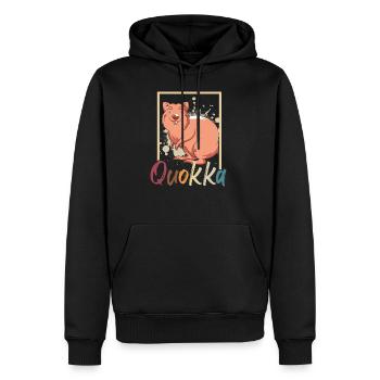 Quokka - Männer Premium Bio Hoodie - Schwarz - Vorne - Nico (187cm)