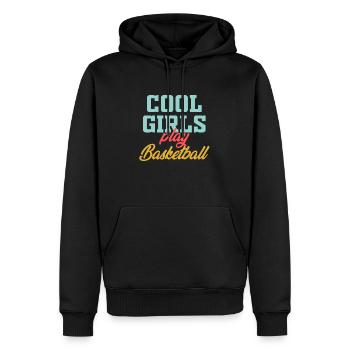 Basketball Girl Coole Mädchen spielen Basketball B - Männer Premium Bio Hoodie - Schwarz - Vorne - Nico (187cm)