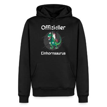 Schlaf Dino Einhorn Sprüche Geschenkidee - Männer Premium Bio Hoodie - Schwarz - Vorne - Nico (187cm)