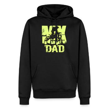 MX DAD Motocross - Sweat à capuche Premium bio Homme - noir - Devant - Nico (187cm)