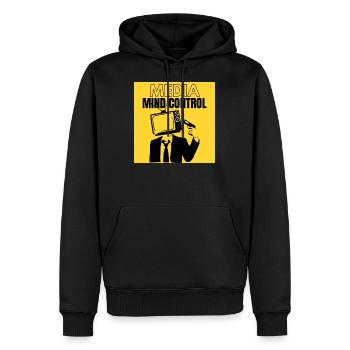 Media mind control - Men’s Premium Organic Hoodie - black - Front - Nico (187cm)