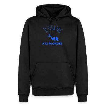 JE PEUX PAS JAI PLONGÉE idée cadeau et tshirt - Sweat à capuche Premium bio Homme - noir - Devant - Nico (187cm)