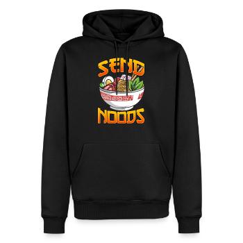 Funny Send Noods Noodle Pun Anime Gaming Pho Ramen - Sweat à capuche Premium bio Homme - noir - Devant - Nico (187cm)
