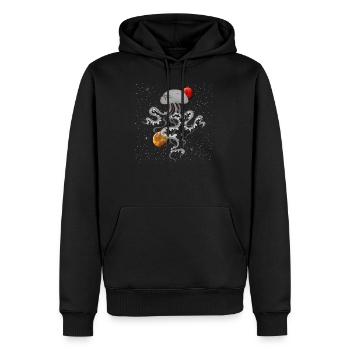 Plongeur amoureux des animaux méduses - Sweat à capuche Premium bio Homme - noir - Devant - Nico (187cm)