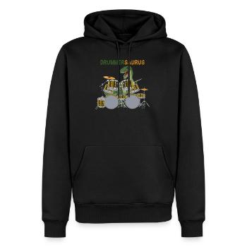 Drums T-Rex drumstick - Men’s Premium Organic Hoodie - black - Front - Nico (187cm)