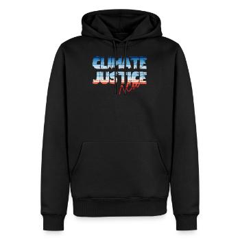 Justice climatique maintenant - Sweat à capuche Premium bio Homme - noir - Devant - Nico (187cm)