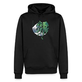 Die große Welle vor Kanagawa Cthulhu Geschenk - Männer Premium Bio Hoodie - Schwarz - Vorne - Nico (187cm)