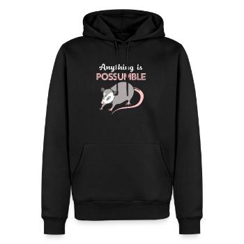 Opossum - Männer Premium Bio Hoodie - Schwarz - Vorne - Nico (187cm)