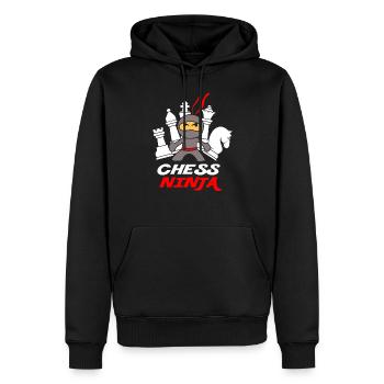 Ninja d'échecs - Sweat à capuche Premium bio Homme - noir - Devant - Nico (187cm)