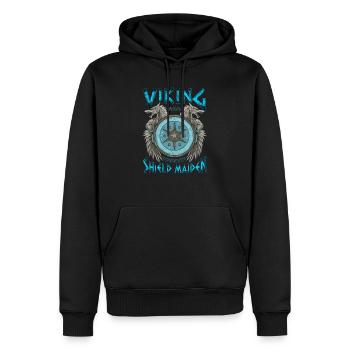 Guerrier nordique femelle de vierge bouclier viking mignon - Sweat à capuche Premium bio Homme - noir - Devant - Nico (187cm)