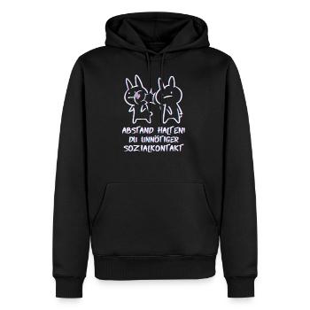 Abstand Halten! Du Unötiger Sozialkontakt Anime - Männer Premium Bio Hoodie - Schwarz - Vorne - Nico (187cm)