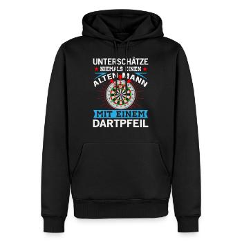 Dart Darts Bullseye Dartspieler Dartboard Geschenk - Männer Premium Bio Hoodie - Schwarz - Vorne - Nico (187cm)