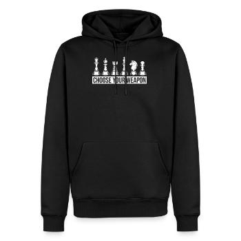 Échecs de jeu de société Checkmate - Sweat à capuche Premium bio Homme - noir - Devant - Nico (187cm)