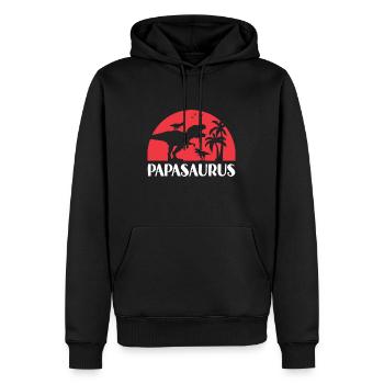 Papasaurus Cadeau Papa T-rex Dinosaure - Sweat à capuche Premium bio Homme - noir - Devant - Nico (187cm)