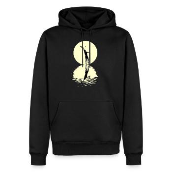 Beachtennis Moon - Männer Premium Bio Hoodie - Schwarz - Vorne - Nico (187cm)