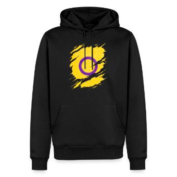 Intersex Pride Flag Ripped Reveal - Männer Premium Bio Hoodie - Schwarz - Vorne - Nico (187cm)