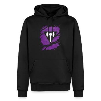 Lesben Labrys Pride Flag Ripped Reveal - Männer Premium Bio Hoodie - Schwarz - Vorne - Nico (187cm)