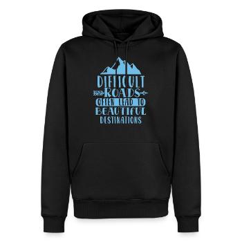 Un proverbe motivant - Sweat à capuche Premium bio Homme - noir - Devant - Nico (187cm)
