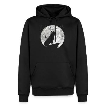 Bulldog français - Sweat à capuche Premium bio Homme - noir - Devant - Nico (187cm)