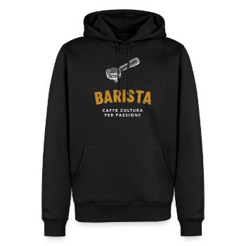 Espresso Barista - Men’s Premium Organic Hoodie - black - Front - Nico (187cm)