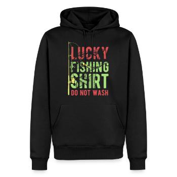 Fischer mein glückliches Angel-T-Shirt - Männer Premium Bio Hoodie - Schwarz - Vorne - Nico (187cm)