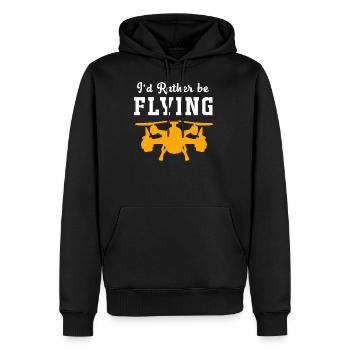 Drohne - Männer Premium Bio Hoodie - Schwarz - Vorne - Nico (187cm)
