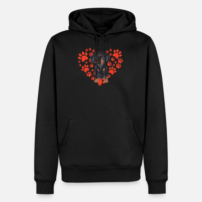 Teckel aime les teckels - Sweat à capuche Premium bio Homme - noir