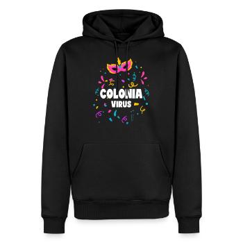 Colonia Virus Karneval Kölle Geschenk - Männer Premium Bio Hoodie - Schwarz - Vorne - Nico (187cm)