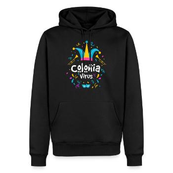 Colonia Virus Köln Karneval Geschenk - Männer Premium Bio Hoodie - Schwarz - Vorne - Nico (187cm)