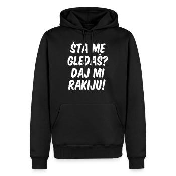 Sarajevo Yougoslavie sort design cadeau - Sweat à capuche Premium bio Homme - noir - Devant - Nico (187cm)