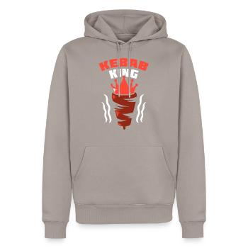 Kebab King - Doner skewer - Doner - Crown - Men’s Premium Organic Hoodie - taupe - Front - Nico (187cm)