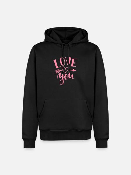 Je t’aime - Sweat à capuche Premium bio Homme - noir
