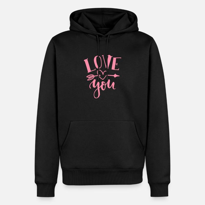 Ich liebe Dich - Männer Premium Bio Hoodie - Schwarz