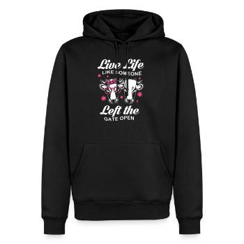 Kühe Kuh Schädel Kuhglocke Freundin - Männer Premium Bio Hoodie - Schwarz - Vorne - Nico (187cm)